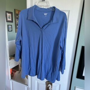 Lands End True Blue vneck top XXL